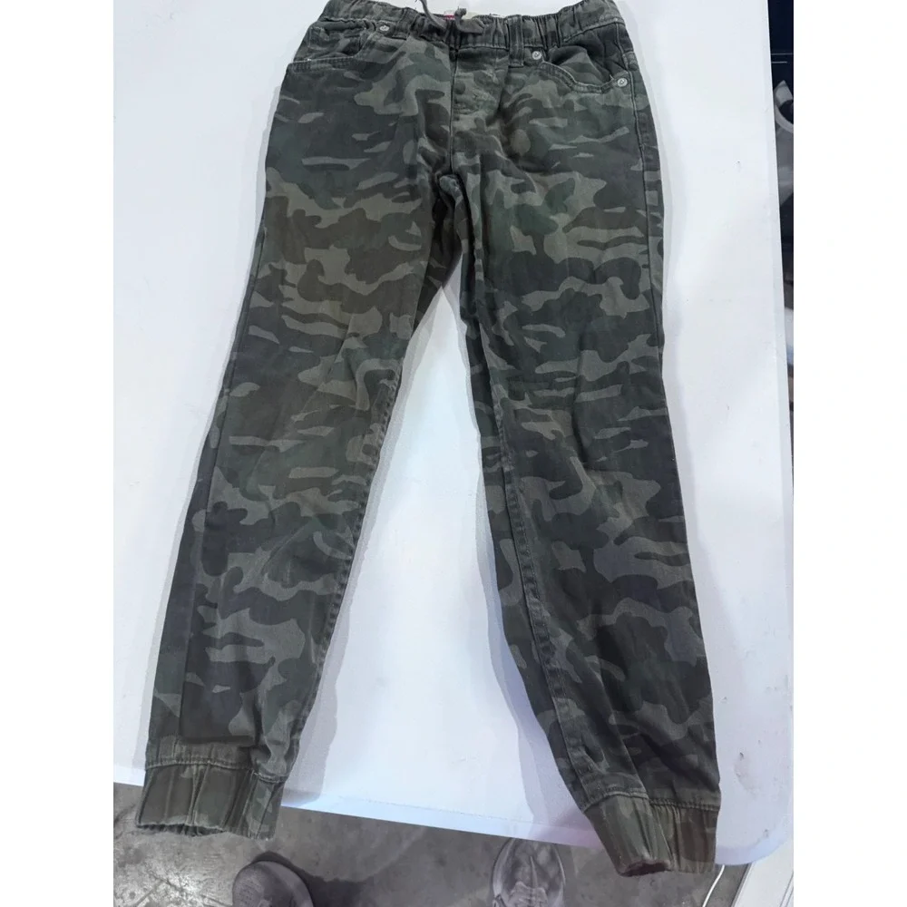 Levis Kids Camo Jogger Pants Green Camouflage Size 8 Regular Stretch Waist